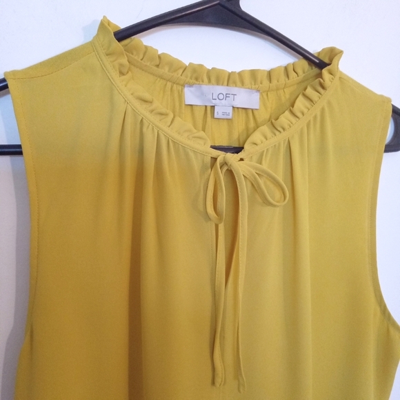 LOFT Sleeveless Blouse with Ruffle Tie Neckline - Picture 3 of 7